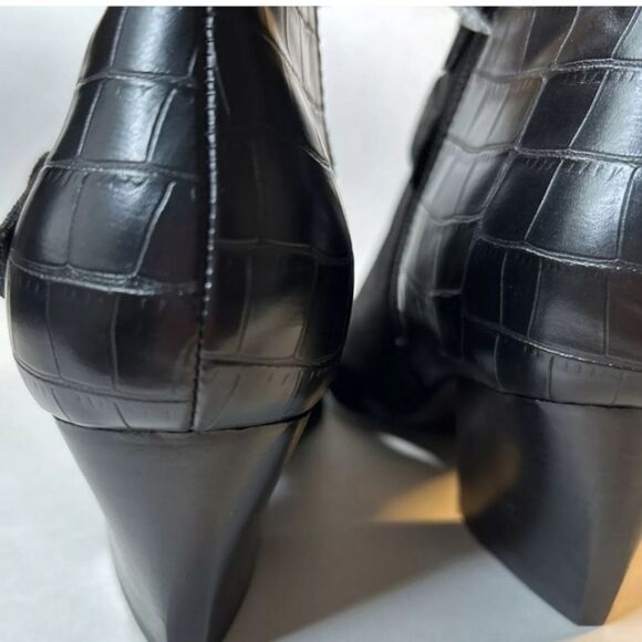 BARETRAPS LEXIS BLACK FAUX LEATHER Side Zip Buckle Ankle boots Size 8M NWOT - Picture 8 of 13